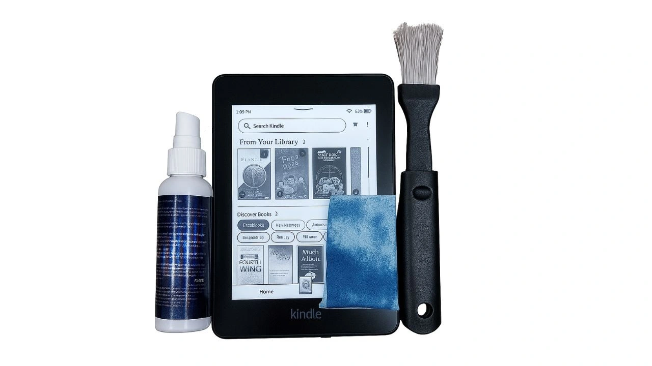 Cleaning a Kindle Screen with a Microfiber Cloth: A Step-by-Step Guide.