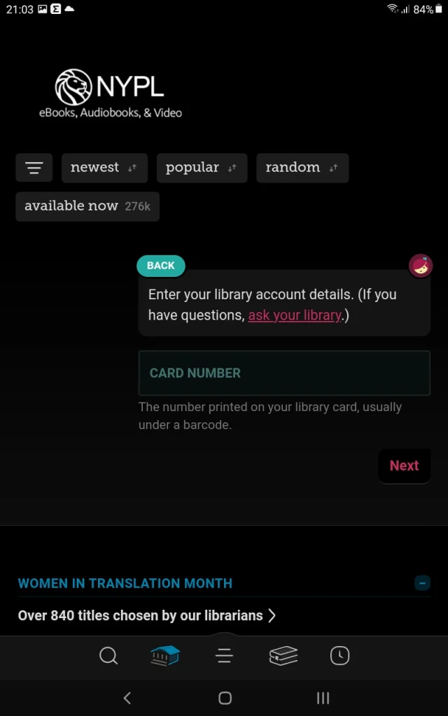 Sign In with Your Library Card