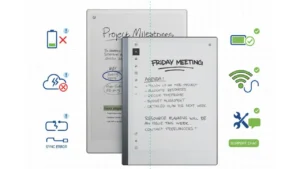 reMarkable e-ink tablet displaying common problems and troubleshooting solutions