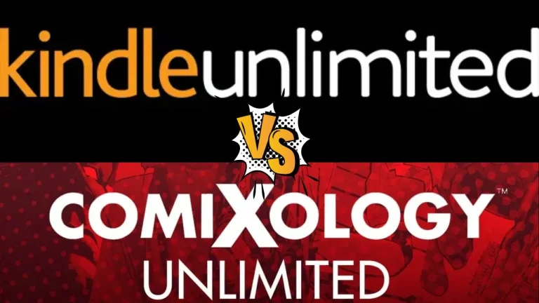 Kindle Unlimited vs Comixology Unlimited logo side-by-side
