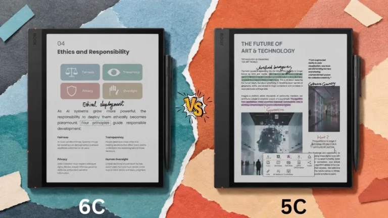 Onyx Boox Note Air 6C vs 5C color e-ink tablets compared side by side